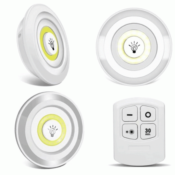 LED Light With Remote Control Operated Pack of 3