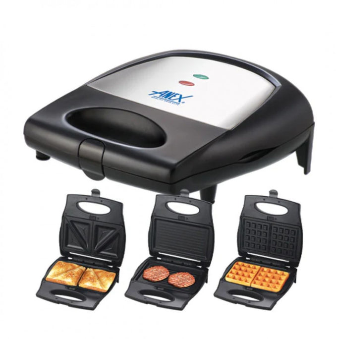 Anex AG-2138 Deluxe 3 In 1 Sandwich Maker With Official Warranty
