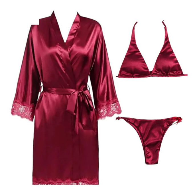 Bihaam Silk Wear 1 Piece Sexy Nighty Sleepwear Silk Satin Night Dress Lingerie Set
