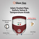 Glam Gas Semi-15 Semi-Instant Water Heater 35 Liter Capacity With Official Warranty