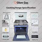 Glam Gas Cooking Range (Gas) Baker’S 27 " With Official Warranty