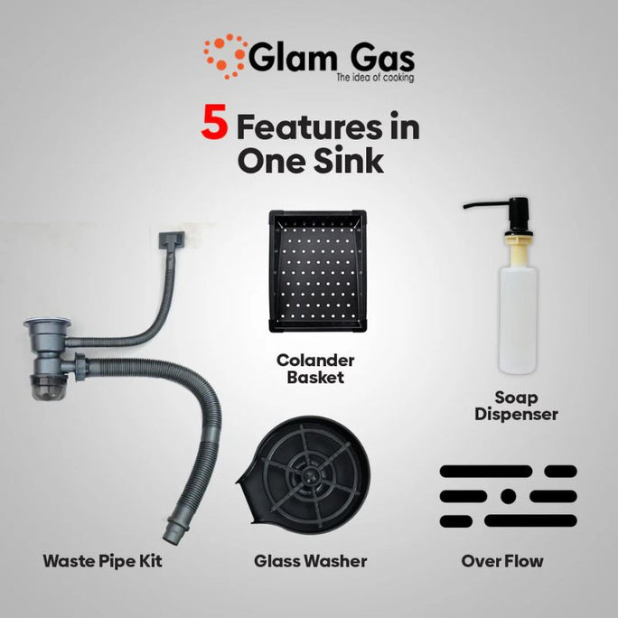 Glam Gas Life Style 6-6 BK Texture Sink
