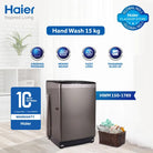Haier HWM 150-1789 15Kg Top Load Fully Automatic Washing Machine With Official Warranty