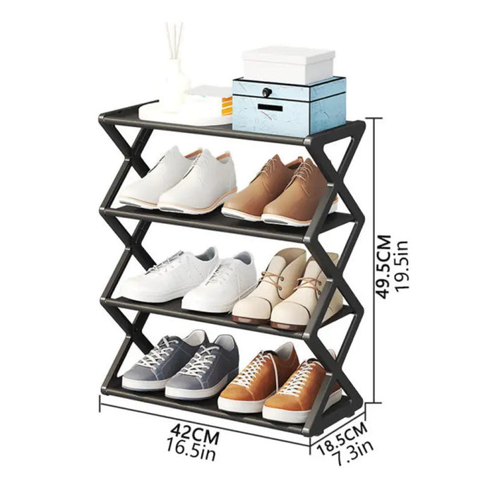 Adjustable Double Layer X-Shaped Shoe Rack