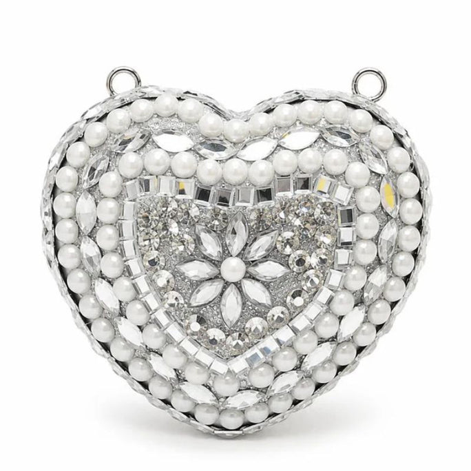 Milli Legacy B044 Luxury Heart Shaped Bridal Clutch For Women