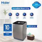 Haier HWM 120-826S6 12Kg Top Load Fully Automatic Washing Machine With Official Warranty