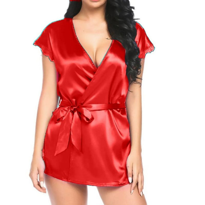 Bihaam Silk Wear Satin Nighty For Women Bridal Nightwear