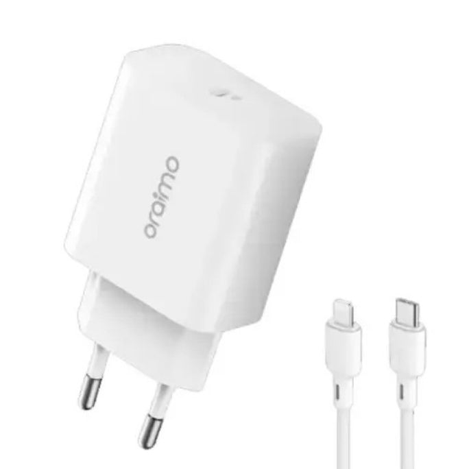 Oraimo OCW-E106S+CL55 PowerCube 20W Fast Charger With Type-C To Lightning Cab