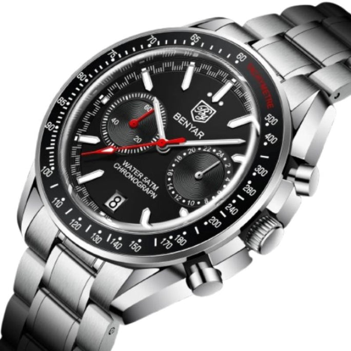 Benyar BY-5194 Progressive Chronograph Edition Stainless Steel Strap Men Watch