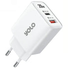 Yolo Y-201C Dual Port 20W Fast Charger With 100 CM Type C to Type C Cable