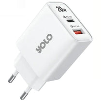 Yolo Y-201i Dual Port 20W Fast Charger With 100 CM Type C to IOS Cable