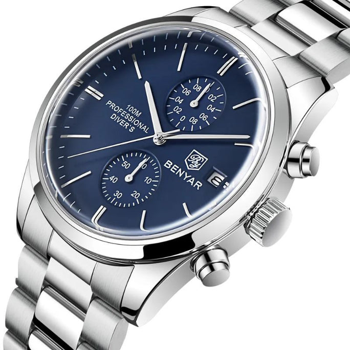 Benyar BY-5187 Insider Chronograph Edition Stainless Steel Strap Men Watch
