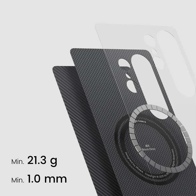 Pitaka Samsung Galaxy S25 MagEZ Compatible Case – Black/Grey