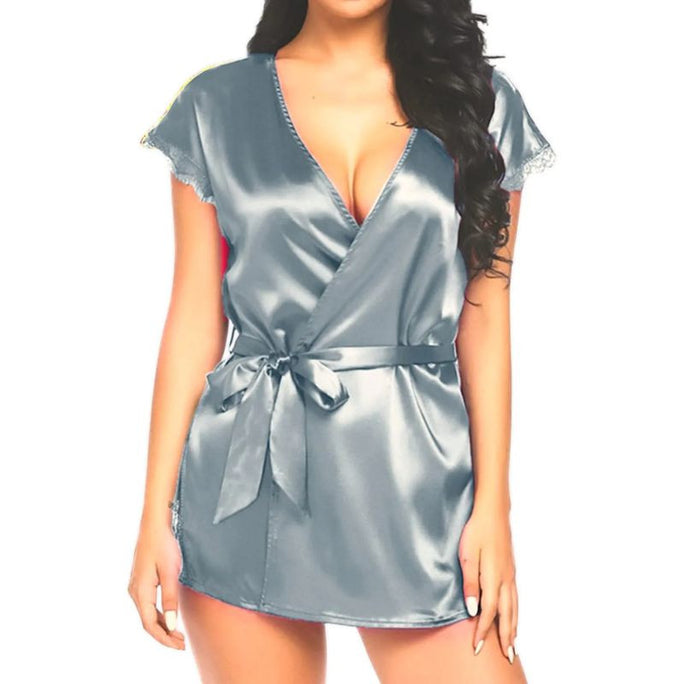 Bihaam Silk Wear Satin Nighty For Women Bridal Nightwear