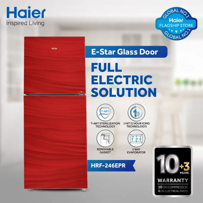 Haier HRF-246 EPB / EPC / EPG / EPR E-Star 9 Cubic Feet Double Door Refrigerator With Official Warranty