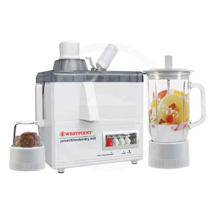 Westpoint WF-8813 Deluxe 3 in 1 Juicer Blender & Dry Mill With Official Warranty