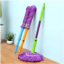 Easy Self-Wringing 360 Degree Twist Mop with Microfiber Heads Random Color