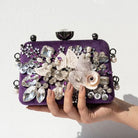 Milli Legacy Velvet Floral Evening Clutch For Women