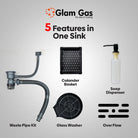 Glam Gas Life Style 6-6 Texture Kitchen Sink