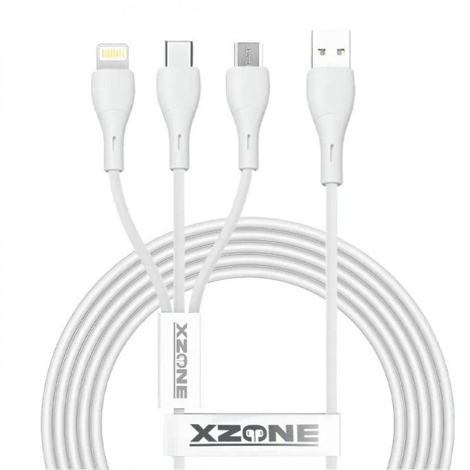 Xzone X-4020G4 3-in-1 USB to Lightning + Type-C + Micro Cable (1.2M)