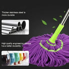 Easy Self-Wringing 360 Degree Twist Mop with Microfiber Heads Random Color