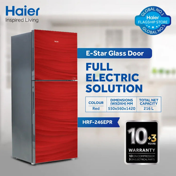 Haier HRF-246 EPB / EPC / EPG / EPR E-Star 9 Cubic Feet Double Door Refrigerator With Official Warranty