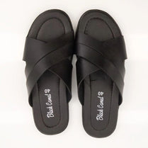 Black Camel Crossover Slippers For Men