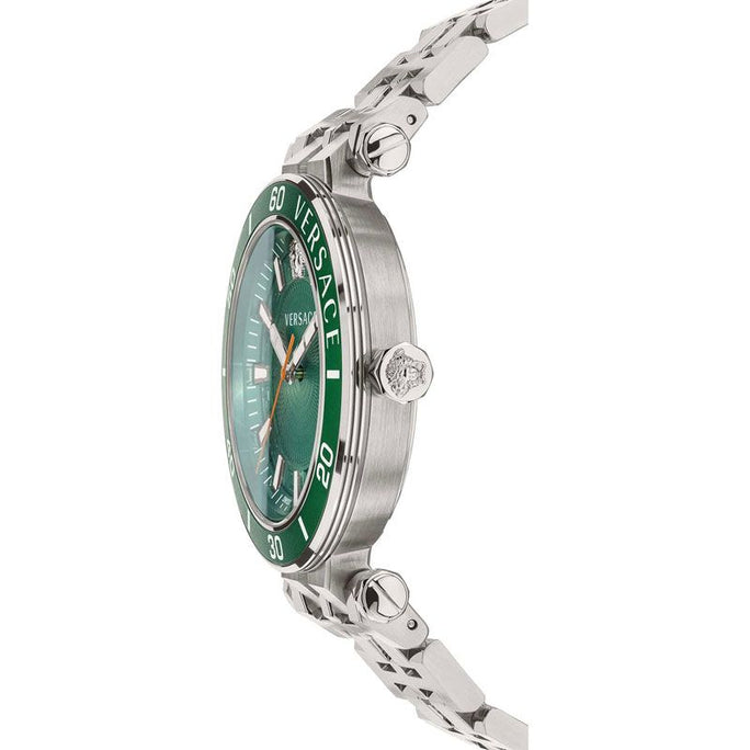 Versace VEZ300421 Men’s Quartz Swiss Made Silver Stainless Steel Green Dial 43mm