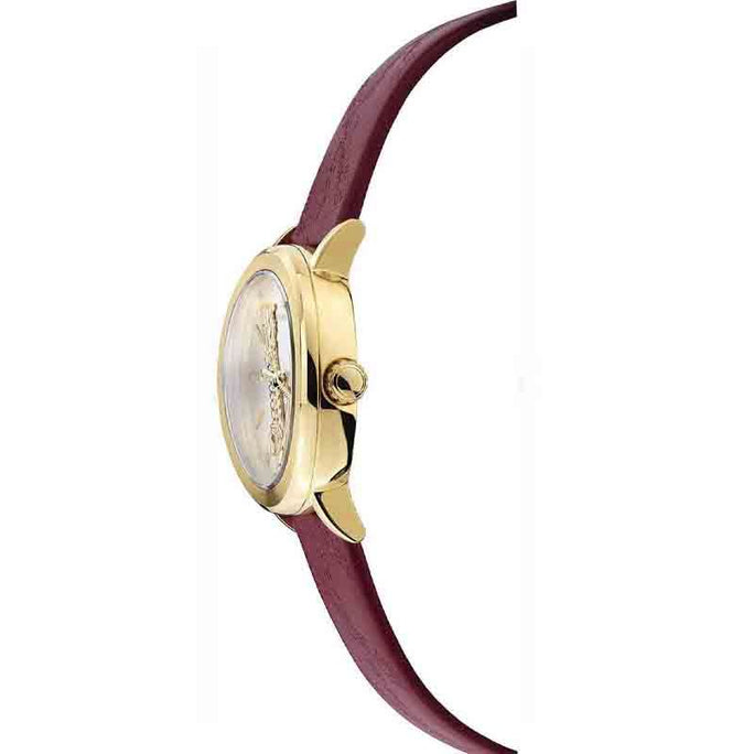 Versace VEHC00219 Women’s Quartz Swiss Made Maroon Leather Strap White Dial 36mm