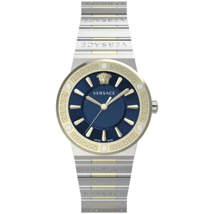 Versace VEVH01120 Women’s Quartz Swiss Made Two Tone Stainless Steel Blue Dial 38mm