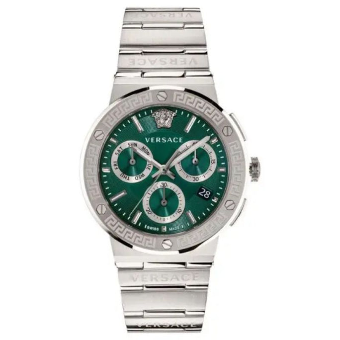 Versace VEZ900121 Men’s Quartz Swiss Made Silver Stainless Steel Green Dial 43mm