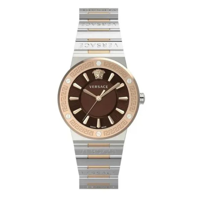 Versace VEVH01220 Women’s Quartz Swiss Made Two Tone Stainless Steel Brown Dial 38mm
