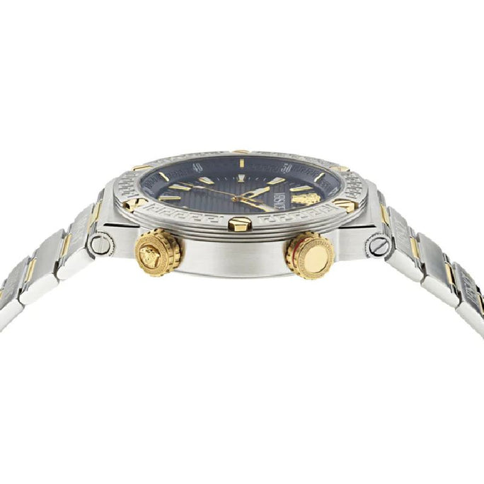 Versace VE8G00424 Men’s Quartz Swiss Made Two-tone Stainless Steel Black Dial 43mm